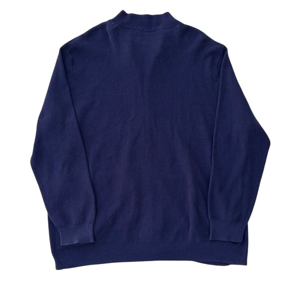 Club Room Mens 4XB Navy Blue Full Zip Cotton Sweater Waffle Knit 26327BNB28 NWT - Picture 3 of 8